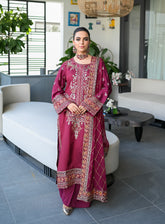 Raad Luxury Embroidered Raw Silk 3 Piece Stitched Suit RD24LEF RA11-5961